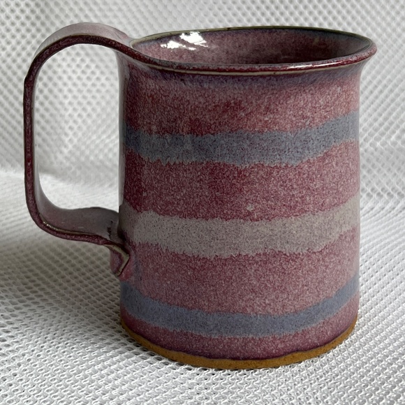 Bay Pottery Mug Broadway VA Coffee Tea Purple Glaze 4" Tall Holds 12 ozs Nick - Picture 3 of 9